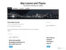 Tablet Screenshot of bayleavesandthyme.wordpress.com