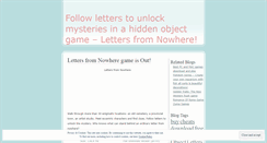 Desktop Screenshot of lettersfromnowheregame.wordpress.com