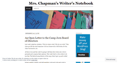 Desktop Screenshot of mrschapmanswritersnotebook.wordpress.com
