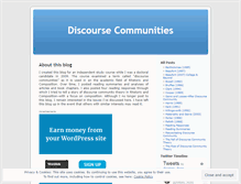 Tablet Screenshot of discoursecommunities.wordpress.com