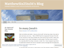Tablet Screenshot of matthewsix25to34.wordpress.com