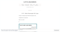 Desktop Screenshot of lovelikebirds.wordpress.com