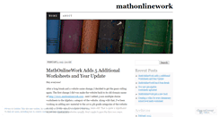 Desktop Screenshot of mathonlinework.wordpress.com