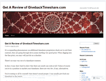 Tablet Screenshot of givebacktimeshare08.wordpress.com