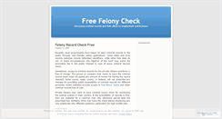 Desktop Screenshot of freefelonycheck.wordpress.com