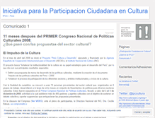 Tablet Screenshot of ipccultura.wordpress.com