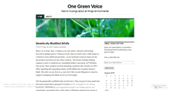 Desktop Screenshot of onegreenvoice.wordpress.com