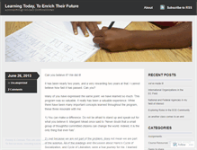 Tablet Screenshot of learningtodaytoenrichtheirfuture.wordpress.com