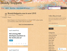 Tablet Screenshot of beautysnippets.wordpress.com