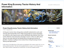 Tablet Screenshot of powerkingeconomytractorhistory.wordpress.com