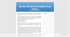 Desktop Screenshot of morriesbrooklynparksubarureview.wordpress.com