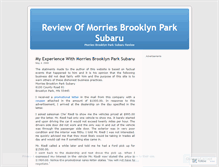 Tablet Screenshot of morriesbrooklynparksubarureview.wordpress.com