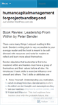 Mobile Screenshot of humancapitalmanagementforprojectsandbeyond.wordpress.com