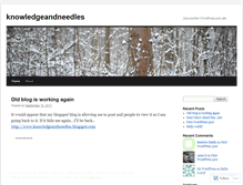 Tablet Screenshot of knowledgeandneedles.wordpress.com
