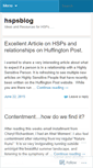Mobile Screenshot of hspsblog.wordpress.com