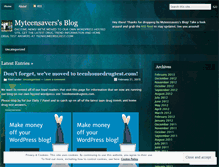 Tablet Screenshot of myteensavers.wordpress.com