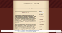 Desktop Screenshot of fightingthedemon.wordpress.com