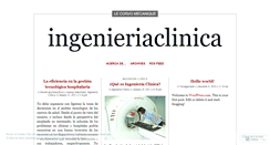 Desktop Screenshot of ingenieriaclinica.wordpress.com