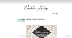 Desktop Screenshot of elizabethsheritageclothingco.wordpress.com