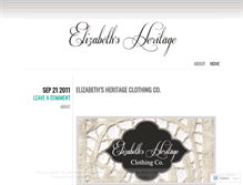 Tablet Screenshot of elizabethsheritageclothingco.wordpress.com