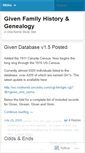 Mobile Screenshot of givenroots.wordpress.com