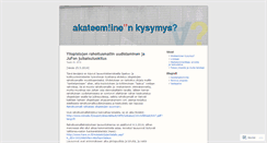 Desktop Screenshot of akateeminenkysymys.wordpress.com