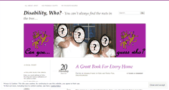 Desktop Screenshot of disabilitywho.wordpress.com
