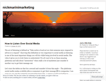 Tablet Screenshot of nickmarinimarketing.wordpress.com