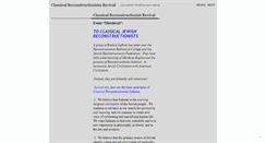 Desktop Screenshot of classicalreconstructionist.wordpress.com