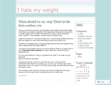 Tablet Screenshot of ihatemyweight.wordpress.com