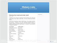 Tablet Screenshot of historylist.wordpress.com