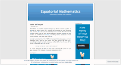 Desktop Screenshot of equatorialmaths.wordpress.com