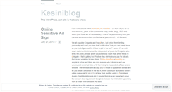 Desktop Screenshot of kesiniblog.wordpress.com