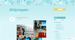 Desktop Screenshot of 2012p1respect.wordpress.com