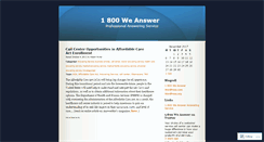 Desktop Screenshot of 1800weanswer.wordpress.com