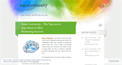 Desktop Screenshot of nanocontinuity.wordpress.com