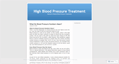 Desktop Screenshot of highbloodpressuretreatment.wordpress.com