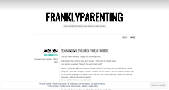 Desktop Screenshot of franklyparenting.wordpress.com