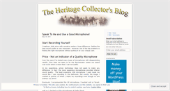 Desktop Screenshot of heritagecollector.wordpress.com