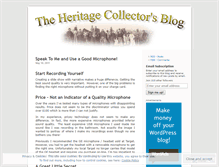 Tablet Screenshot of heritagecollector.wordpress.com