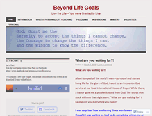 Tablet Screenshot of beyondlifegoals.wordpress.com