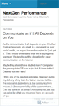 Mobile Screenshot of nextgenperformance.wordpress.com
