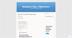 Desktop Screenshot of benjaminkatzkb.wordpress.com