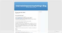 Desktop Screenshot of internetmlmpowermarketing.wordpress.com