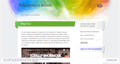 Desktop Screenshot of fridaysauce.wordpress.com