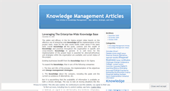 Desktop Screenshot of knowledgemanagementarticles.wordpress.com