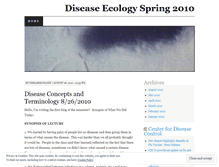 Tablet Screenshot of diseaseecologyspring2010.wordpress.com