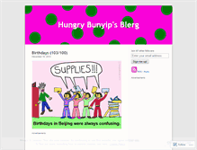 Tablet Screenshot of hungrybunyip.wordpress.com