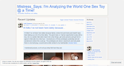 Desktop Screenshot of mistresssays.wordpress.com
