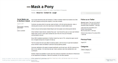 Desktop Screenshot of maskapony.wordpress.com